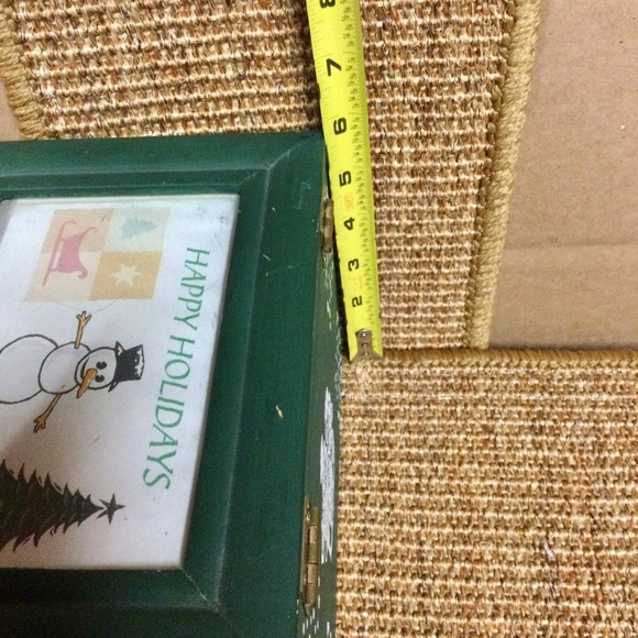 ☃️ SALE Snowman Wood Box - recipes, greeting cards, photos, hinged lid pic frame - Picture 11 of 13